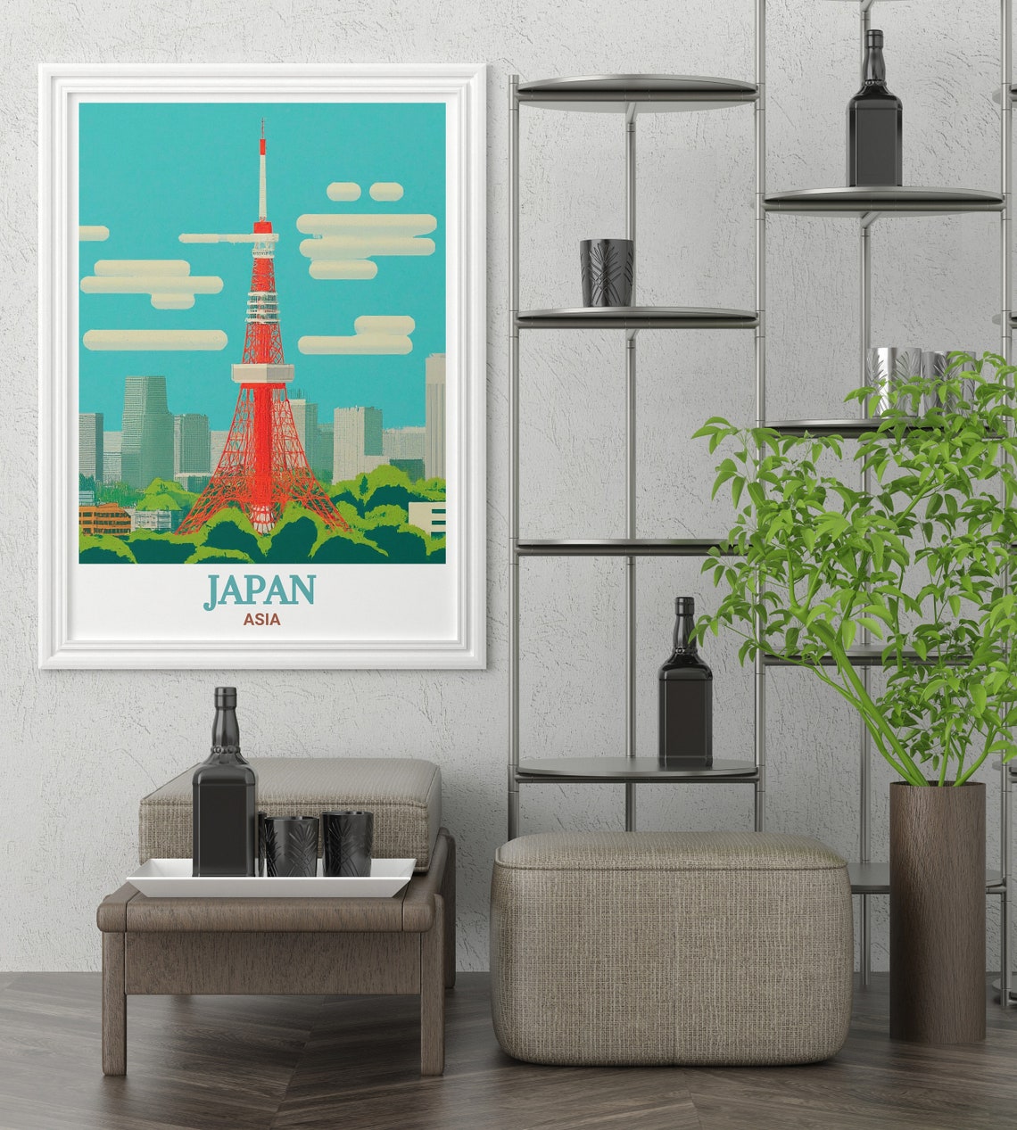 Japan Travel Poster Tokyo Tower Wall Art Japan Travel Print Japan Decor And Gifts Tokyo Tower Travel Poster For Japan Art Lovers - Image 3