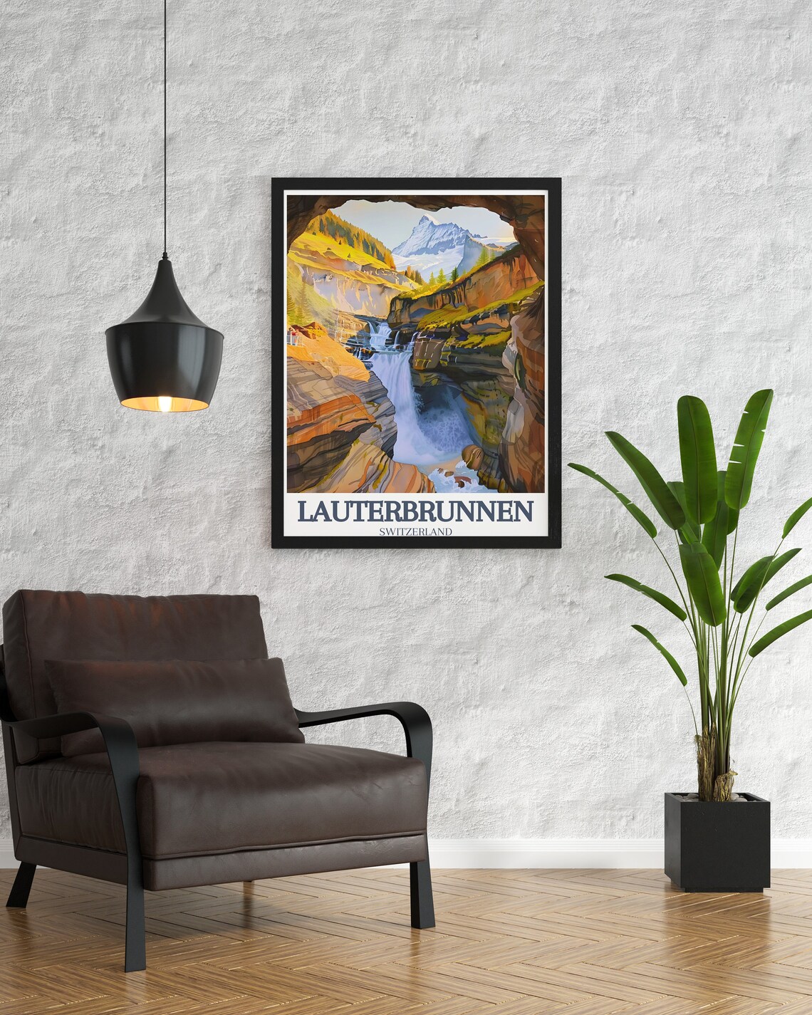 Lauterbrunnen Trummelbach Falls Gorge Jungfrau Alpine Drama Poster - Image 3