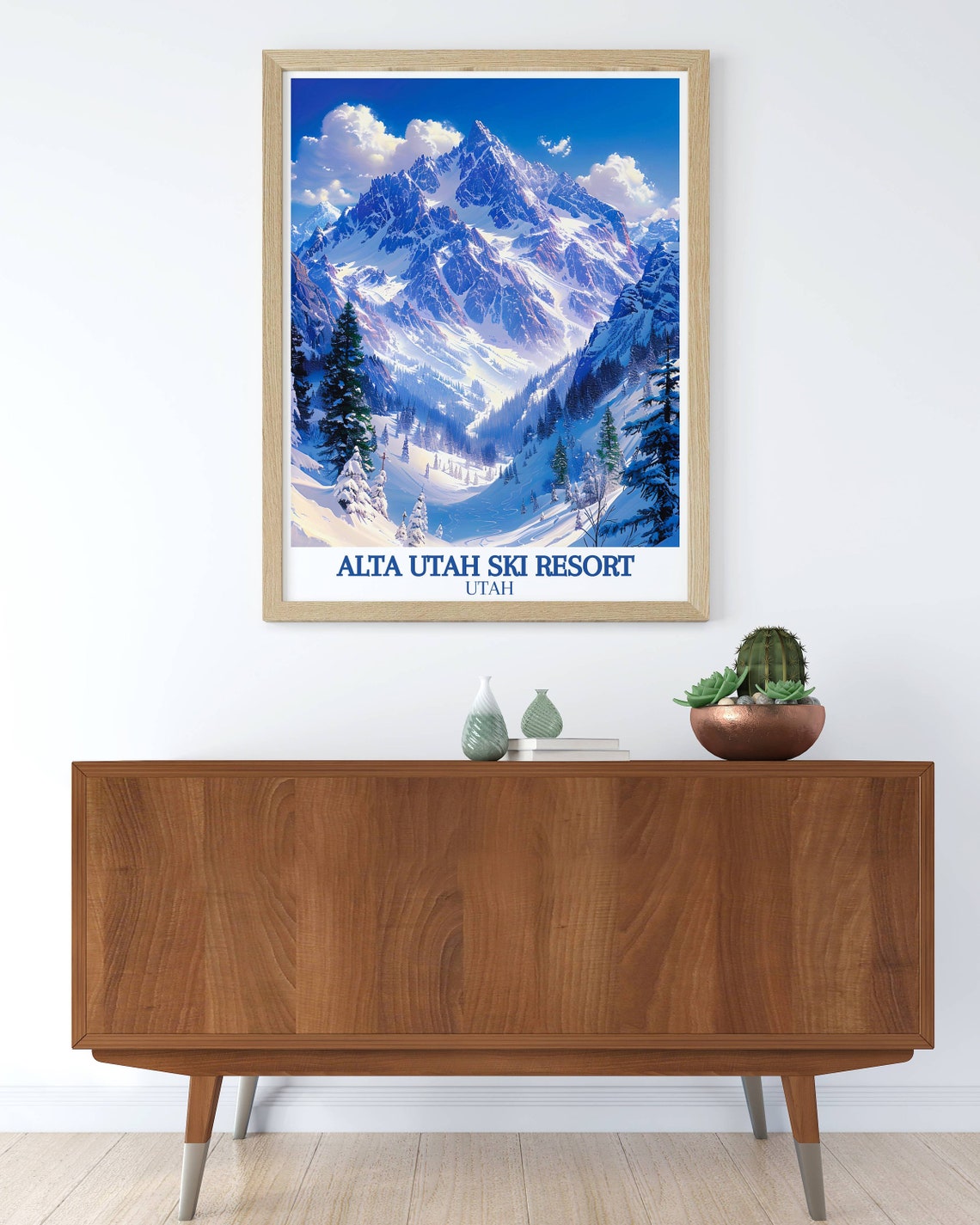 Alta Utah Ski Resort Towering Snow Peaks Alpine Panorama Poster - Image 3