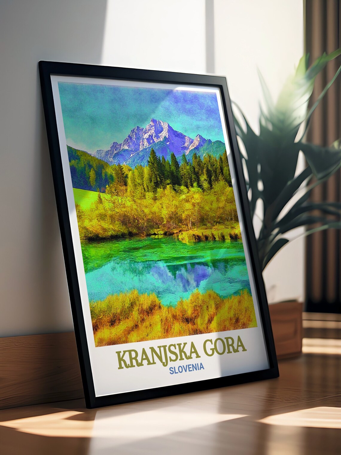 Kranjska Gora Emerald Lake Mirror Mountain Slovenia Travel Poster - Image 3