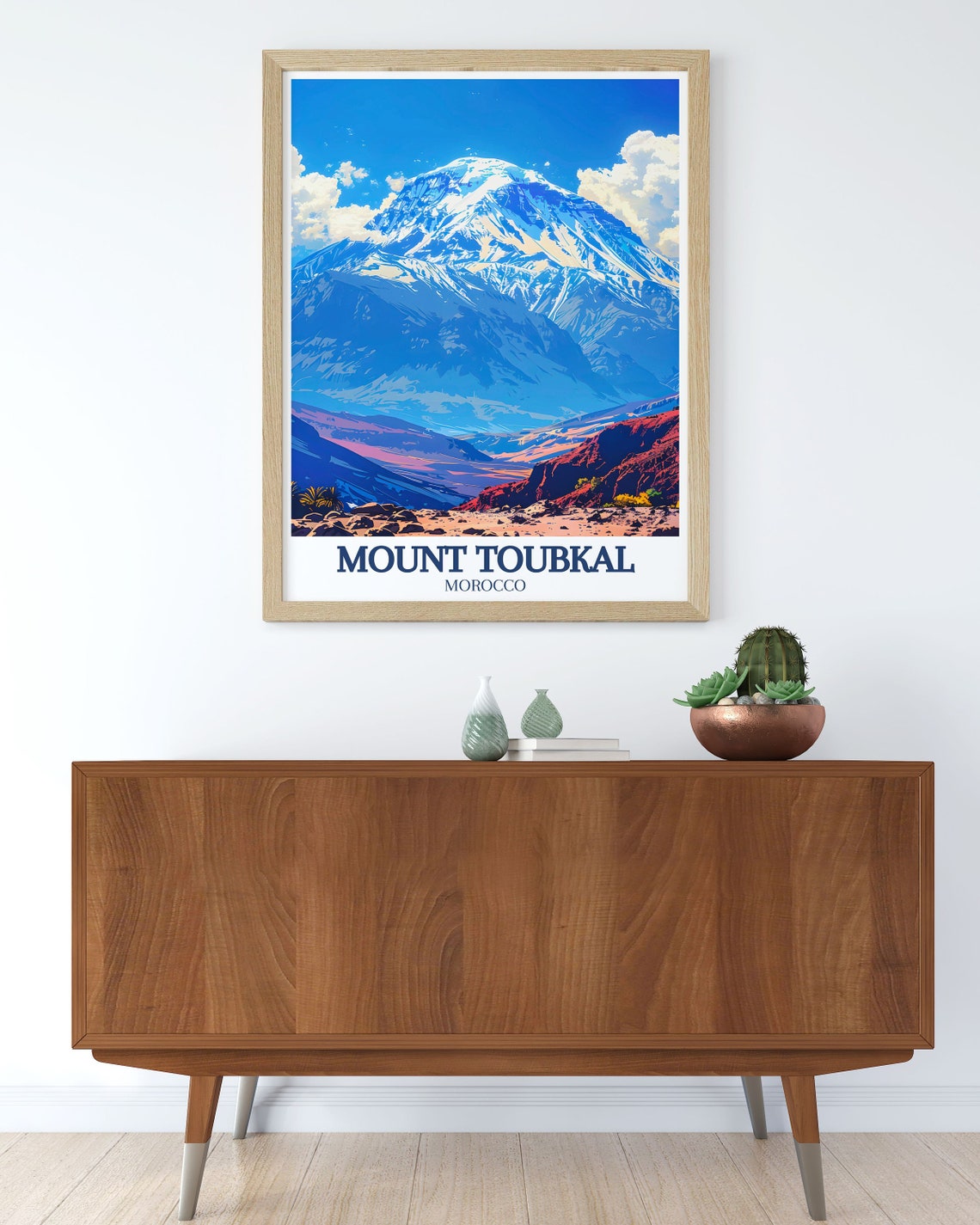 Mount Toubkal Snowy Peak Morocco Atlas Mountains Travel Poster - Image 2