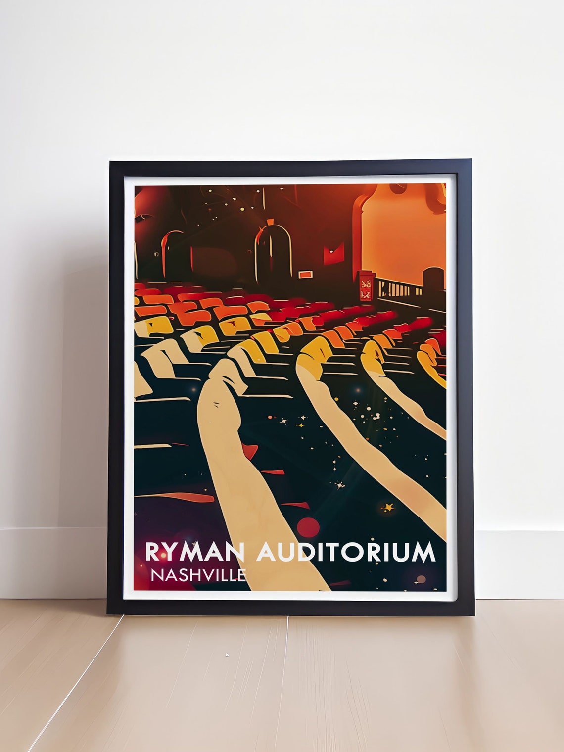Ryman Auditorium Warm Wooden Pews Nashville Music Venue Poster - Image 4
