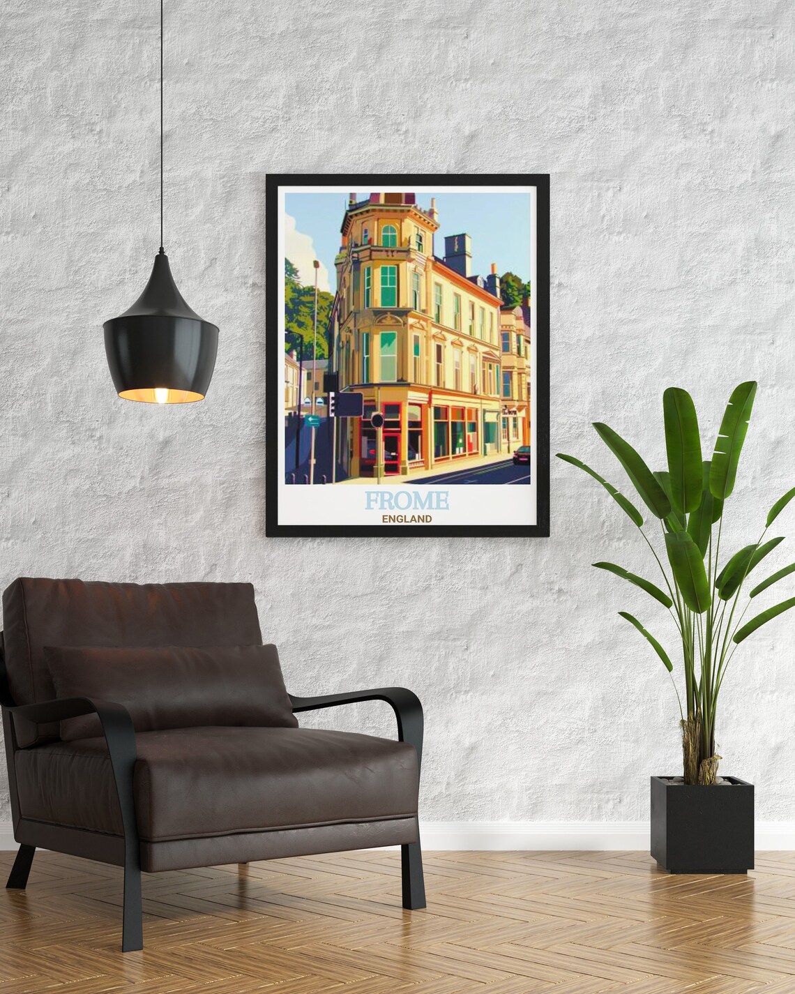 Frome England Historic Victorian Corner Building Street View Poster - Image 3