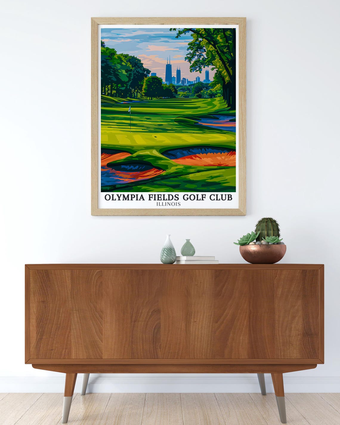 Olympia Fields Golf Club Illinois Fairway Chicago Skyline Poster - Image 2