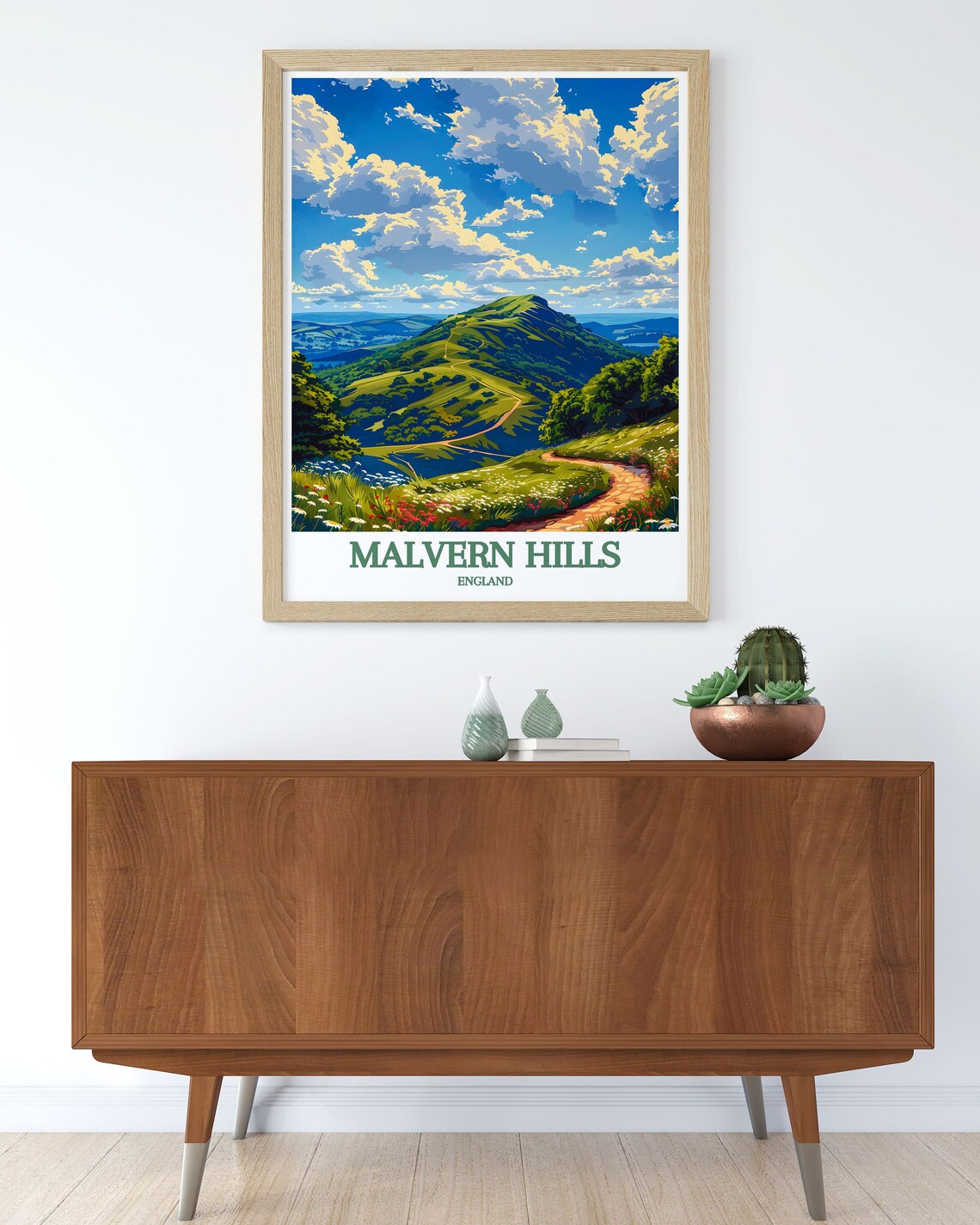 Malvern Hills England Summit Trail Wildflowers Mountain View Poster - Image 2