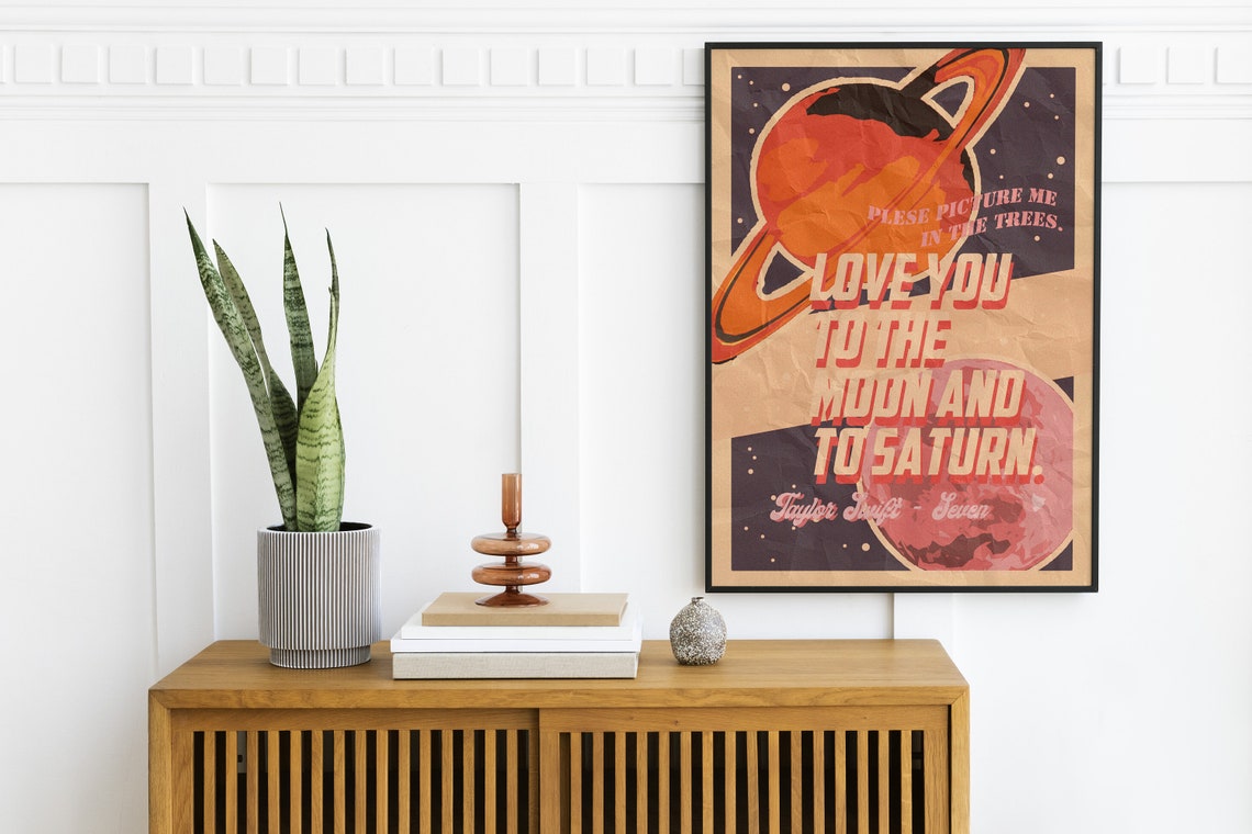 Taylor Swift Seven Love You To The Moon And To Saturn Lyric Poster - Image 2