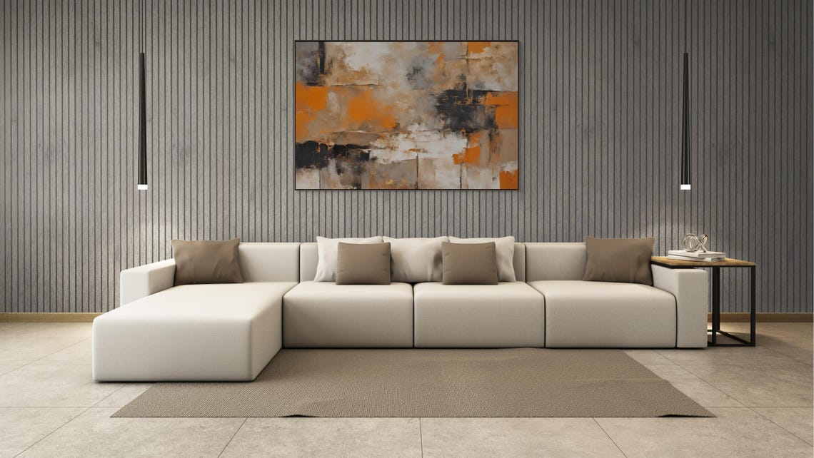 Burnt Orange Abstract Modern Earth Tone Blocks Contemporary Poster - Image 3