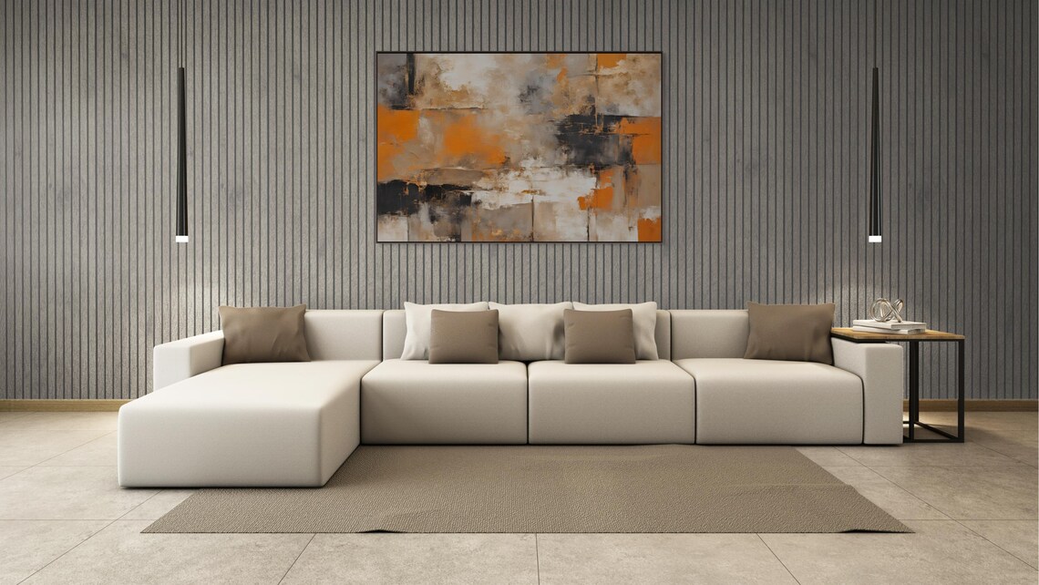 Burnt Orange Contemporary Abstract Art Print Earth Tone Abstract Art Print Orange Modern Wall Decor Orange Bedroom Wall Art - Image 3