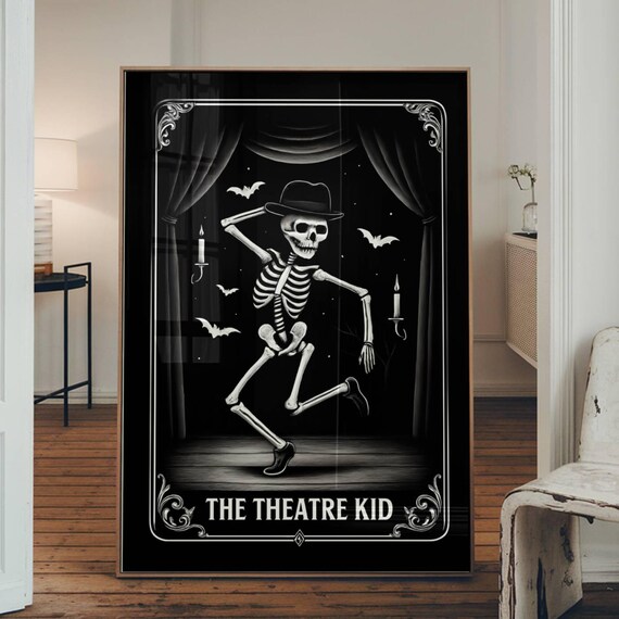 The Theatre Kid Skeleton Dancer Tarot Style Halloween Poster