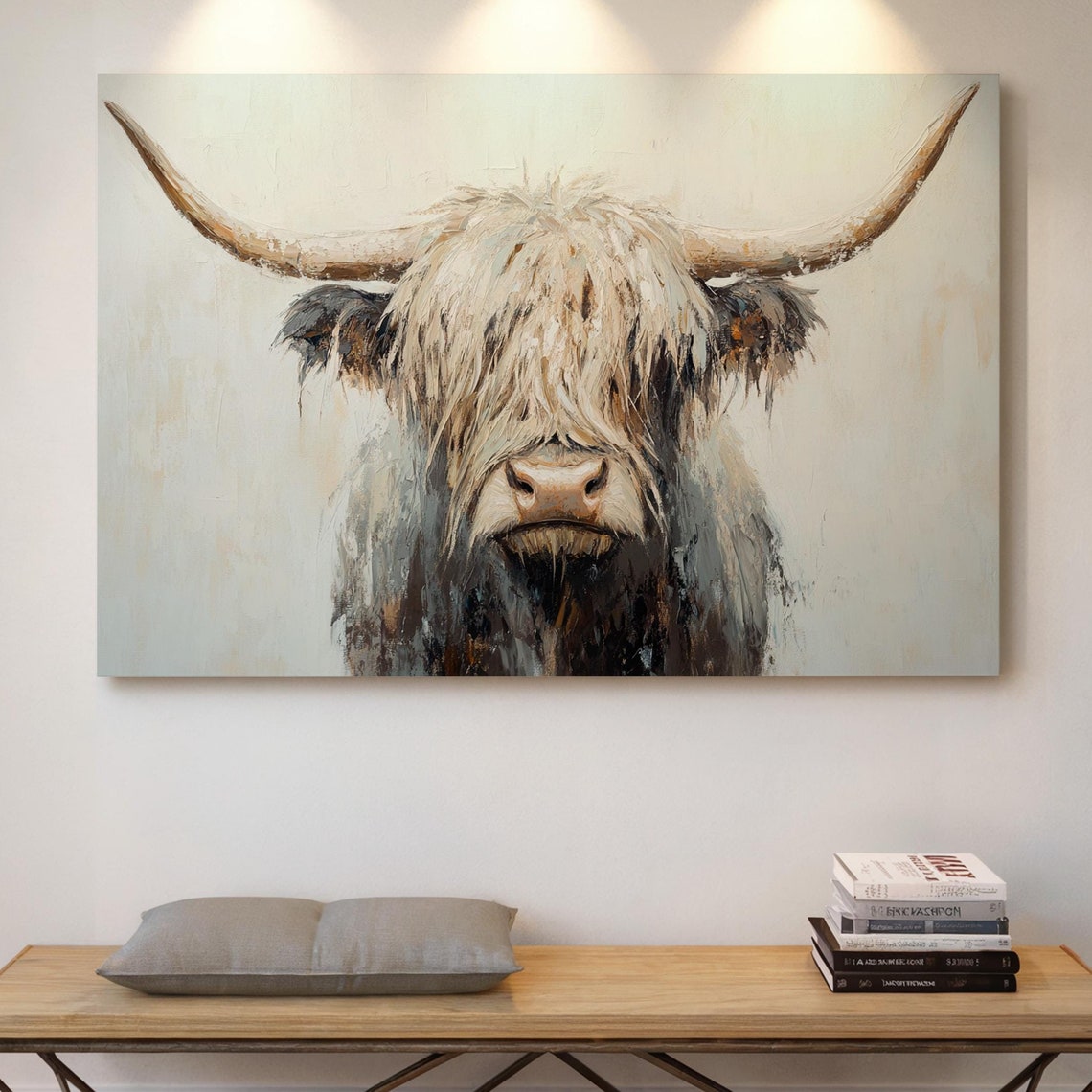 Highland Cow Living Room Wall Art Print