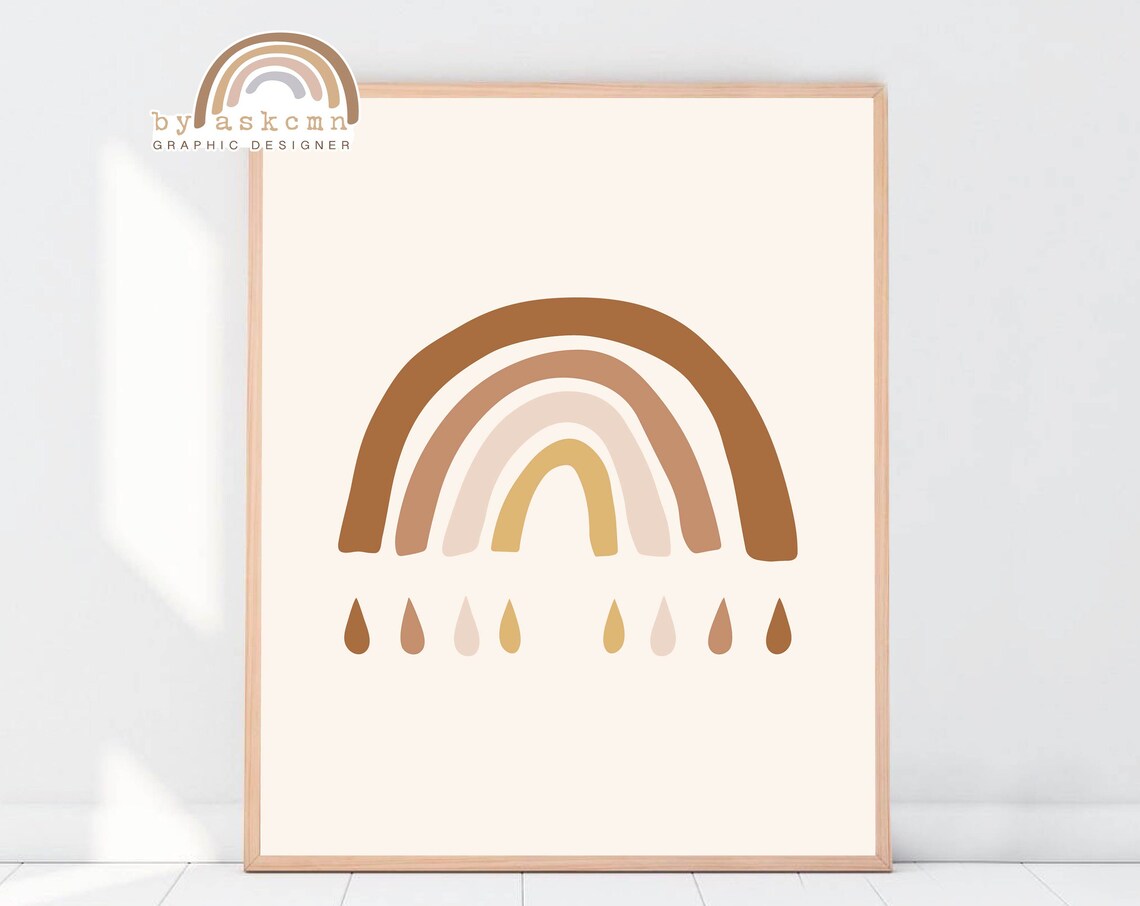 Pastel Nursery Decor Rainbow Blush Abstract Rainbow Print Gender Neutral Nursery Neutral Rainbow Art Boho Nursery Kids Wall Art
