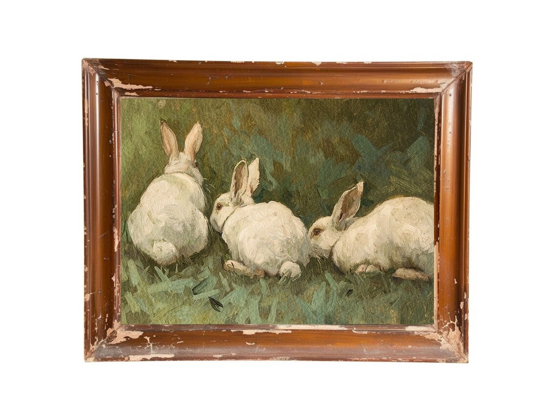 Bunny Rabbit Vintage Art Print - Image 2