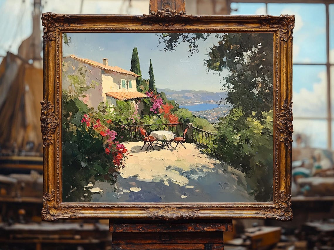 French Countryside Provence Oil Painting Art Print - Image 2