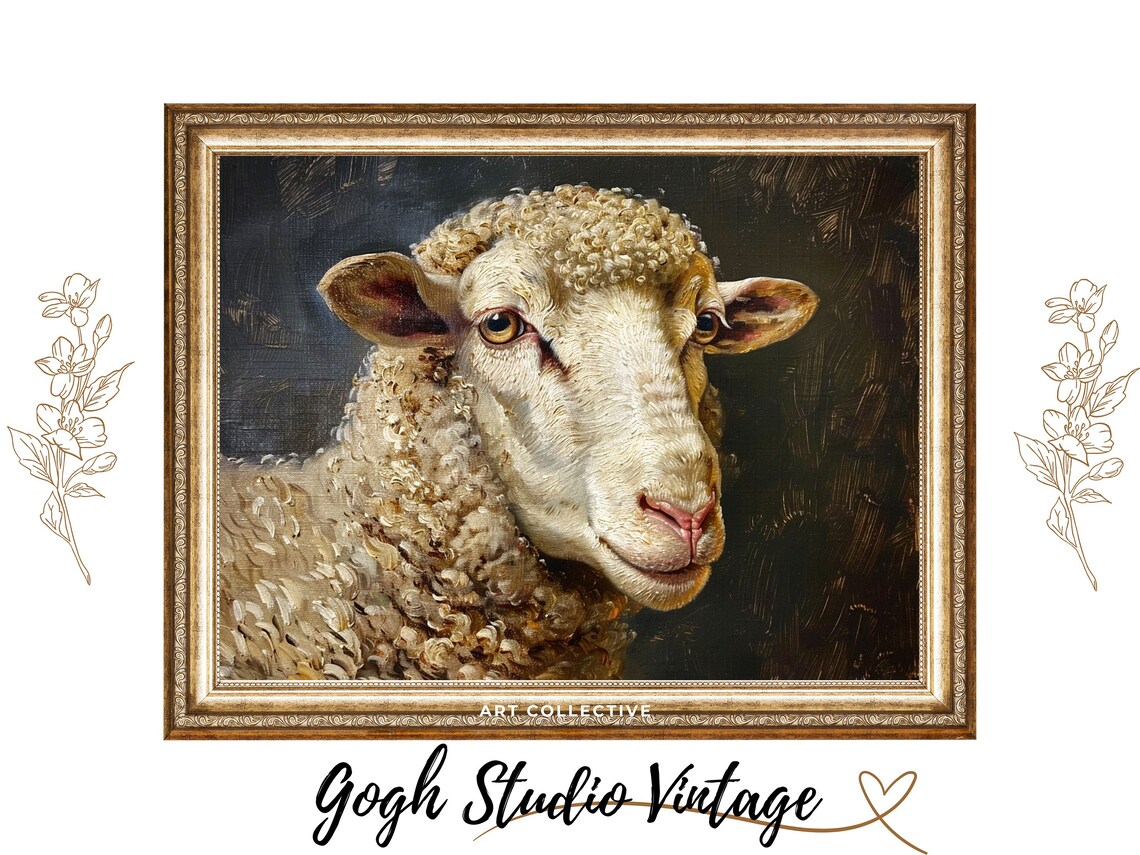 Sheep Painting Decor, Farmhouse Cottage Core
