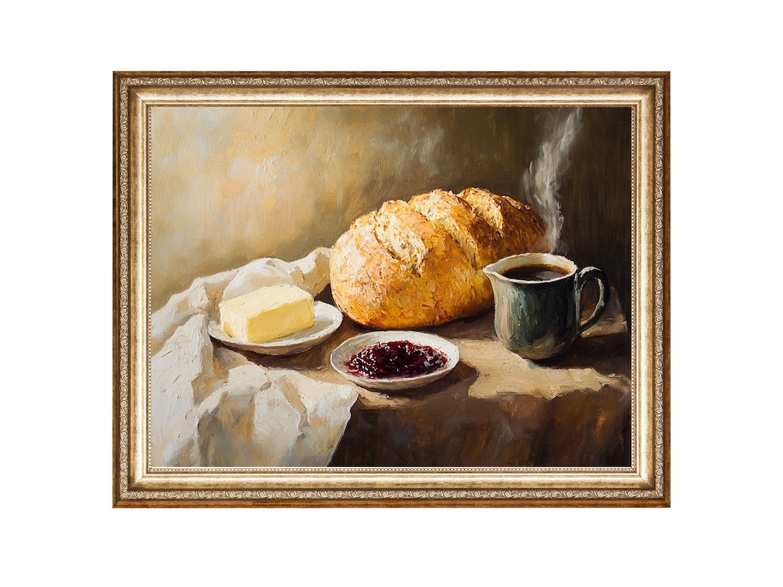 Rustic Kitchen Breakfast Still Life Art Print