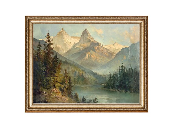 Vintage Colorado Mountains Landscape Art Print