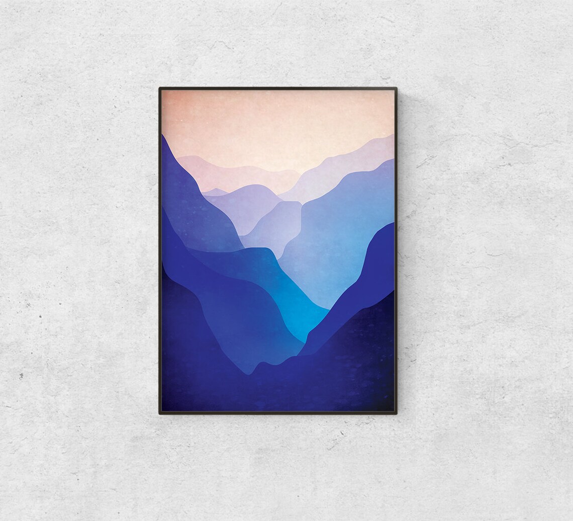 Mountain Landscape Art Print, Home Office Decor - Image 3