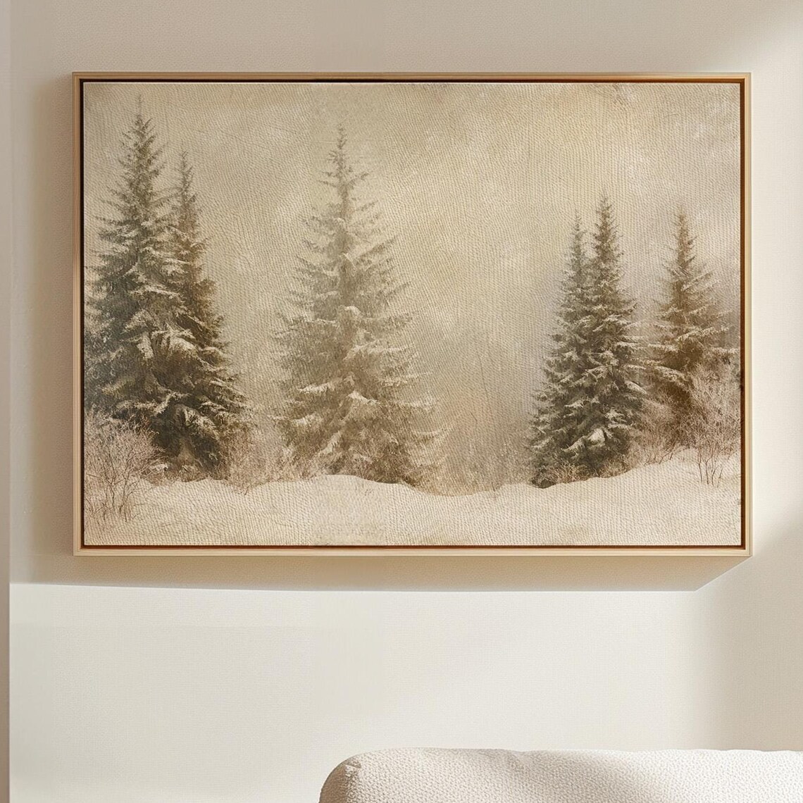 Tranquil Snowy Forest Landscape, Winter Scene
