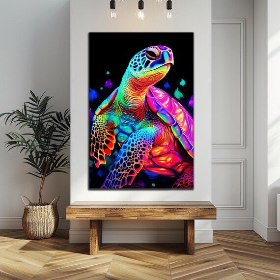 Sea Turtle Tempered Glass Wall Art Sea Turtle Glass Decor Large Wall Art Animal Wall Art Abstract Animal Glass Housewarming Gift