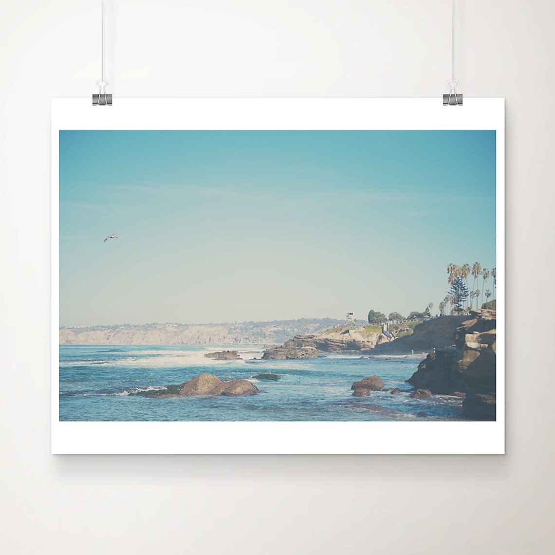 La Jolla Rocky Shoreline San Diego Lifeguard Tower Coastal Poster