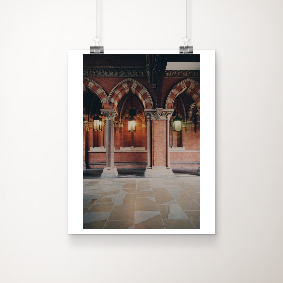 St Pancras Station Victorian Brick Arches London Photography Poster