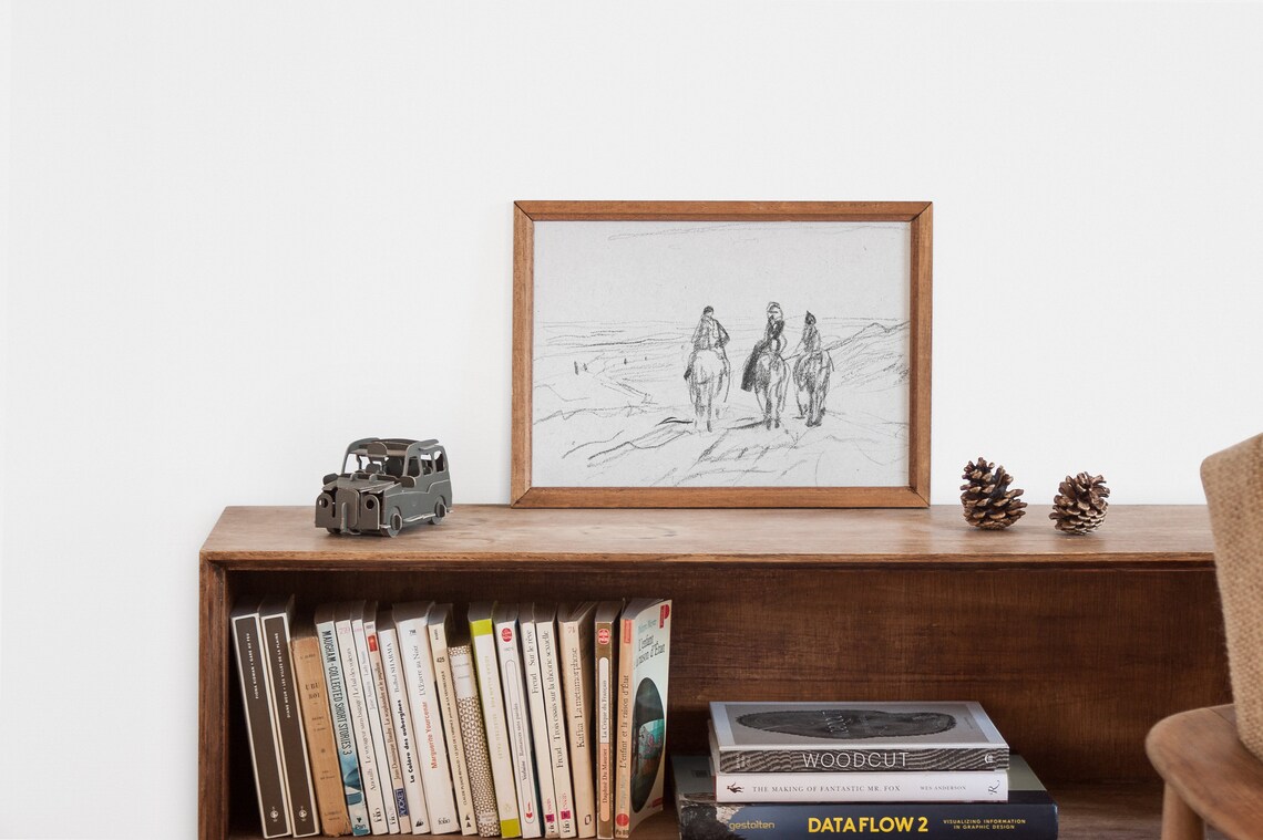 Figure Art Vintage Sketch, Rustic Abstract Line Art - Image 2