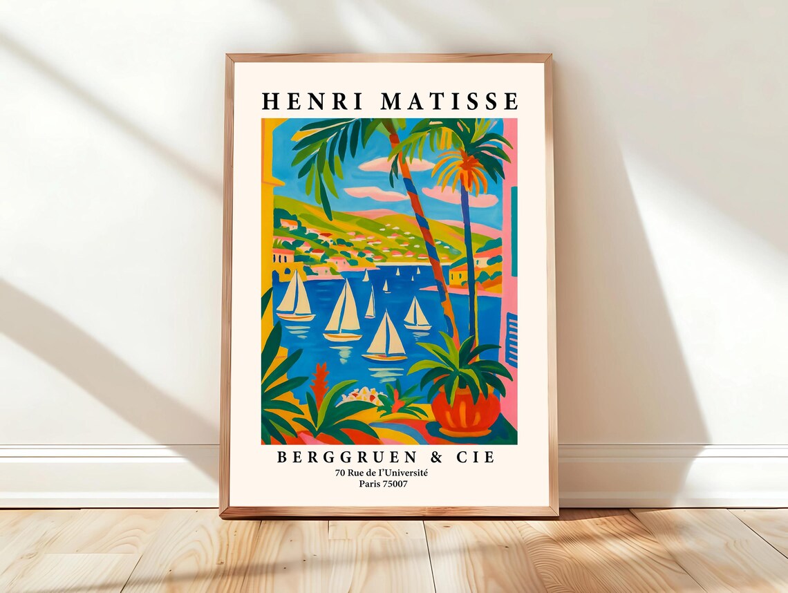 Henri Matisse Style Sailing Boats Harbor Tropical Coastal Print