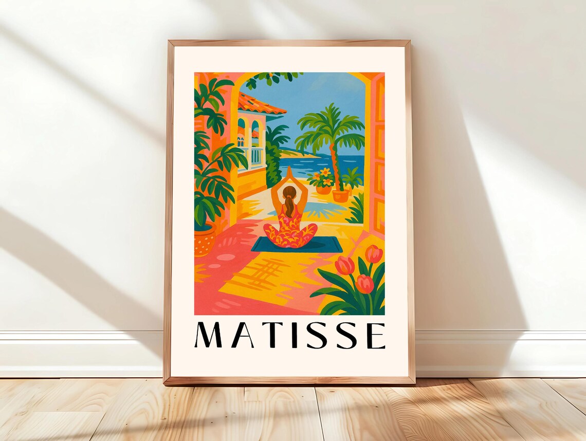 Henri Matisse Woman Doing Yoga Tropical Resort Palm Tree Poster
