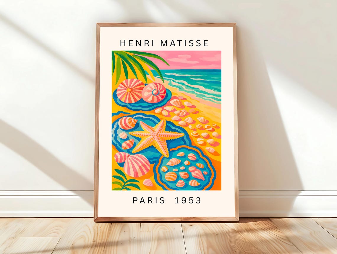 Henri Matisse Seashells Starfish Beach Coastal Holiday Art Poster