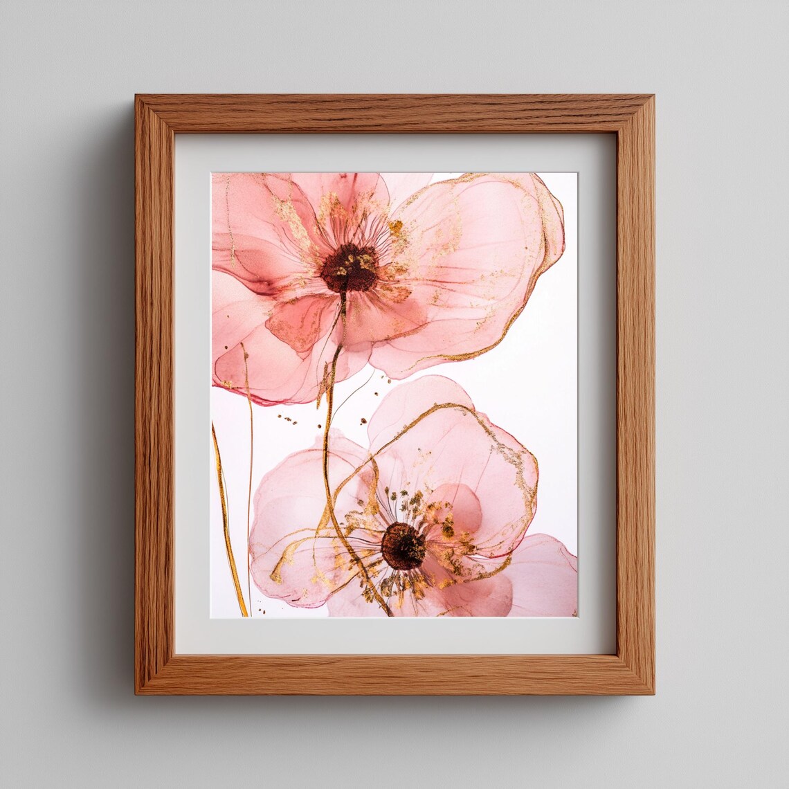 Soft Pink Poppy, Romantic Floral Watercolor Art Print