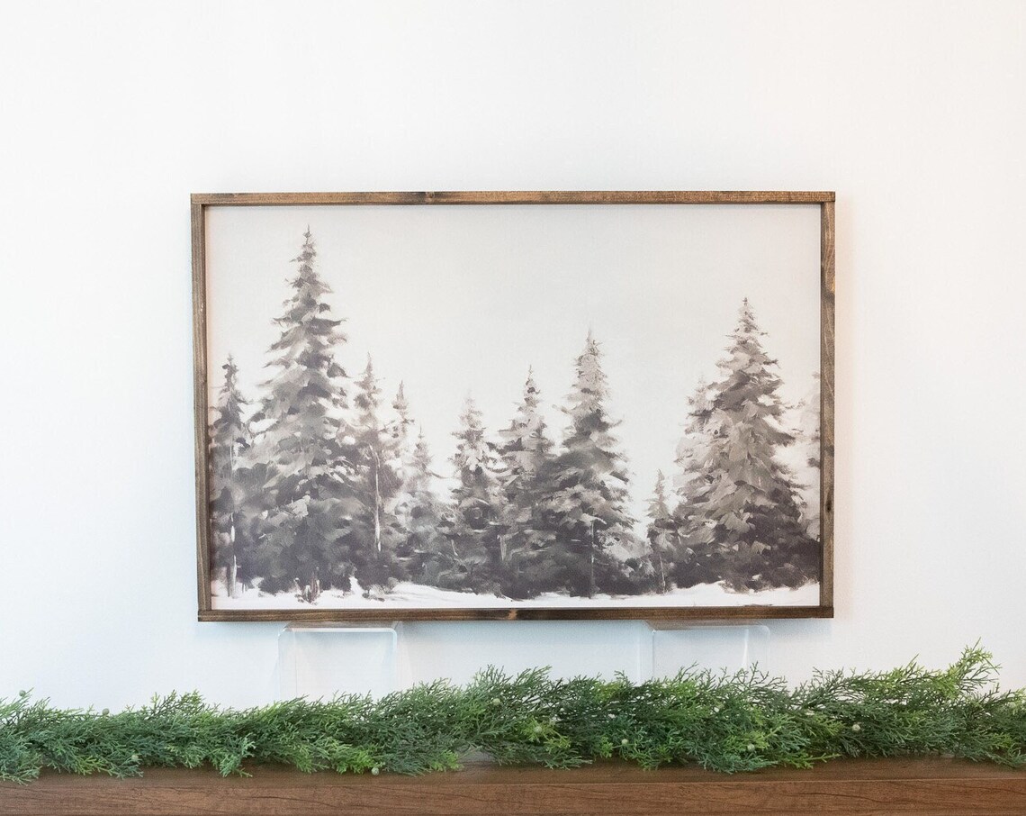 Christmas Tree Forest, Winter Forest Wall Art