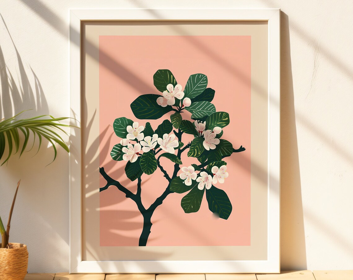 May Birth Flower Hawthorn Botanical Art Print