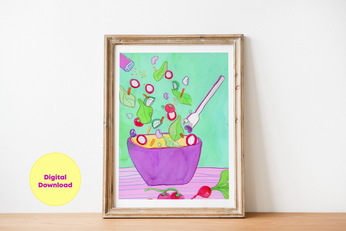 Vegetable Kitchen Art, Still Life Illustration