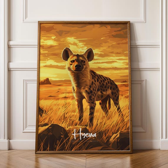 Hyena Framed Art Print Modern Safari Wall Decor