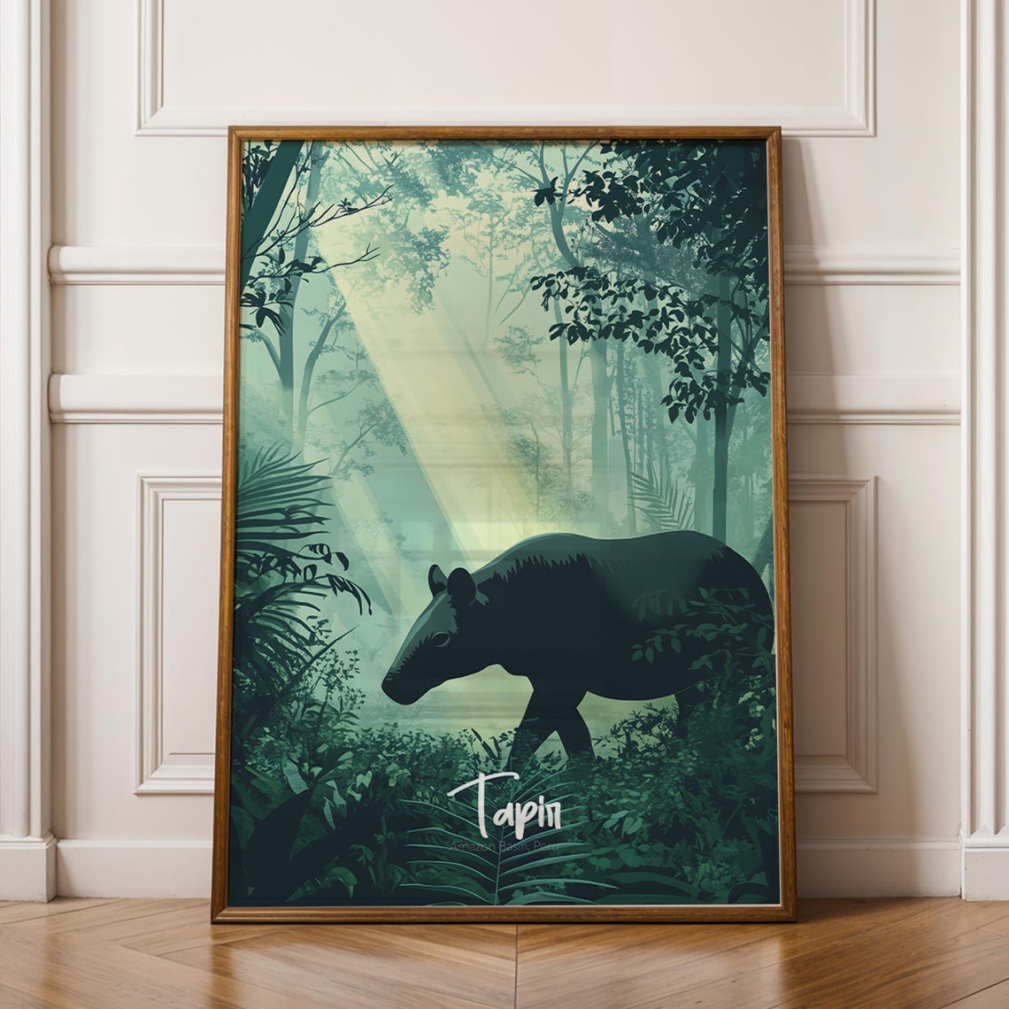 Tapir Print Exotic Jungle Animal Wall Art Modern Rustic Decor