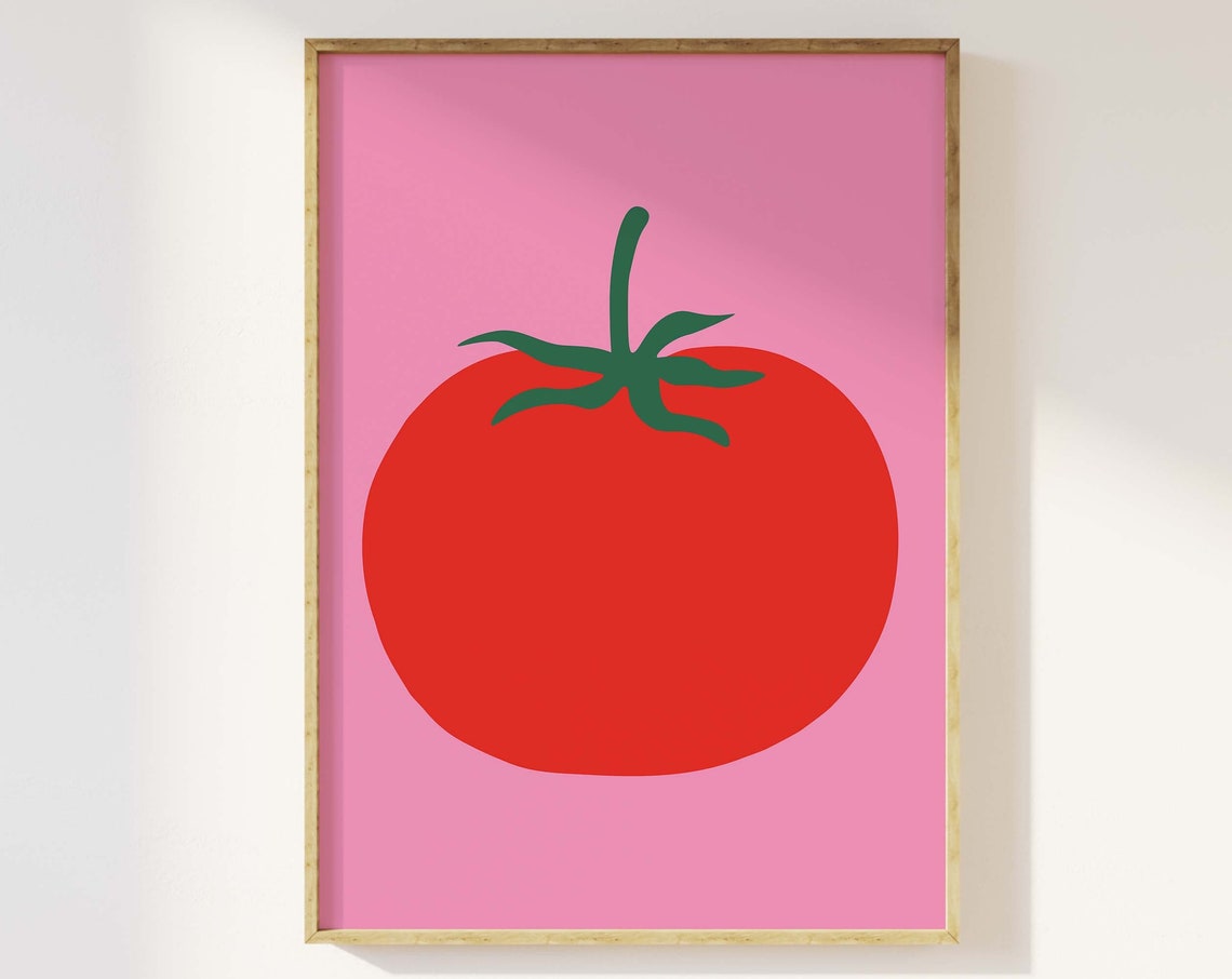 Tomato Print Art Pomodoro Tomato Wall Art Italian Kitchen Art Print Cute Trendy Wall Art