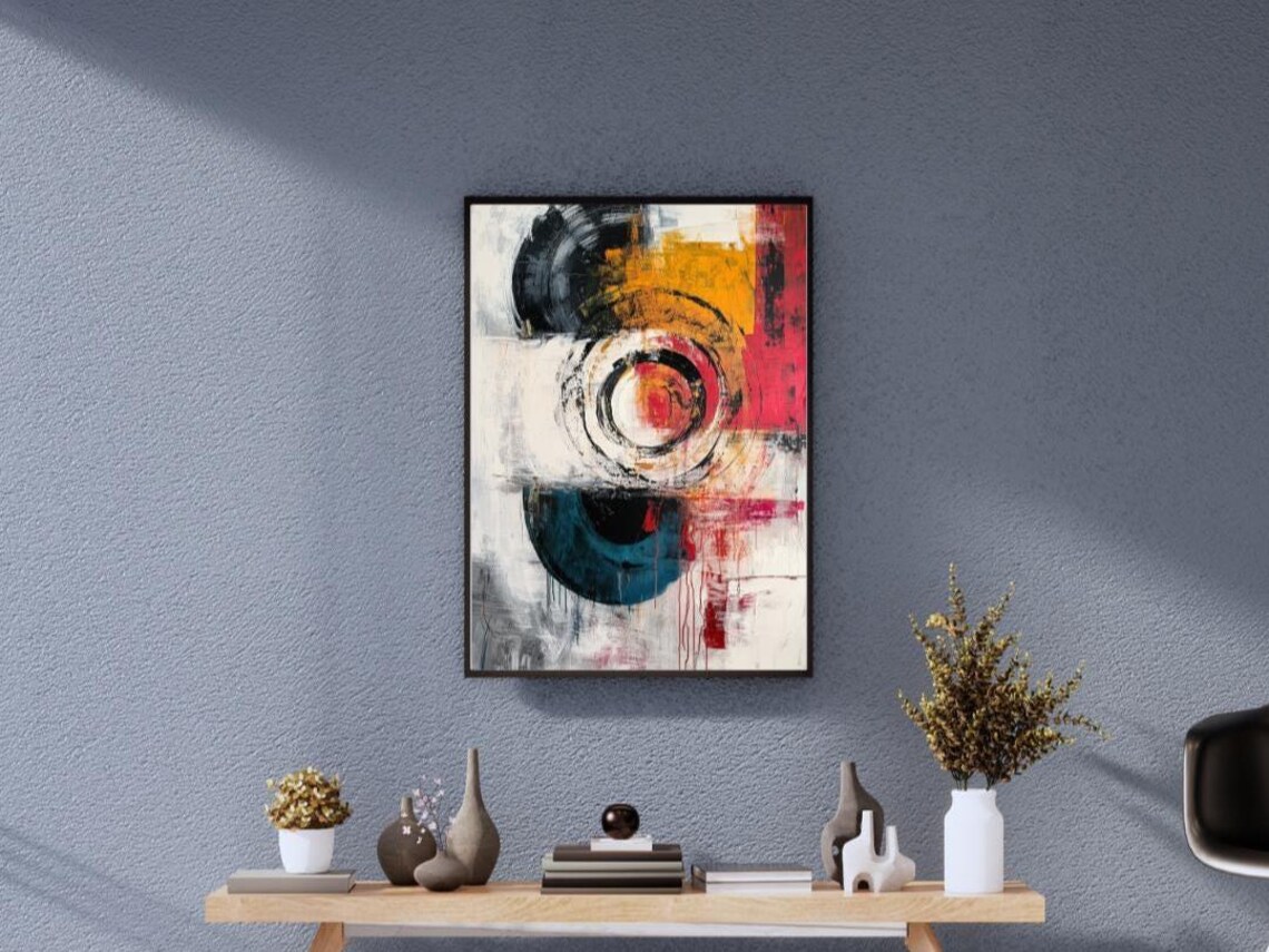 Bold Abstract Circles, Modern Urban Expressionist - Image 4