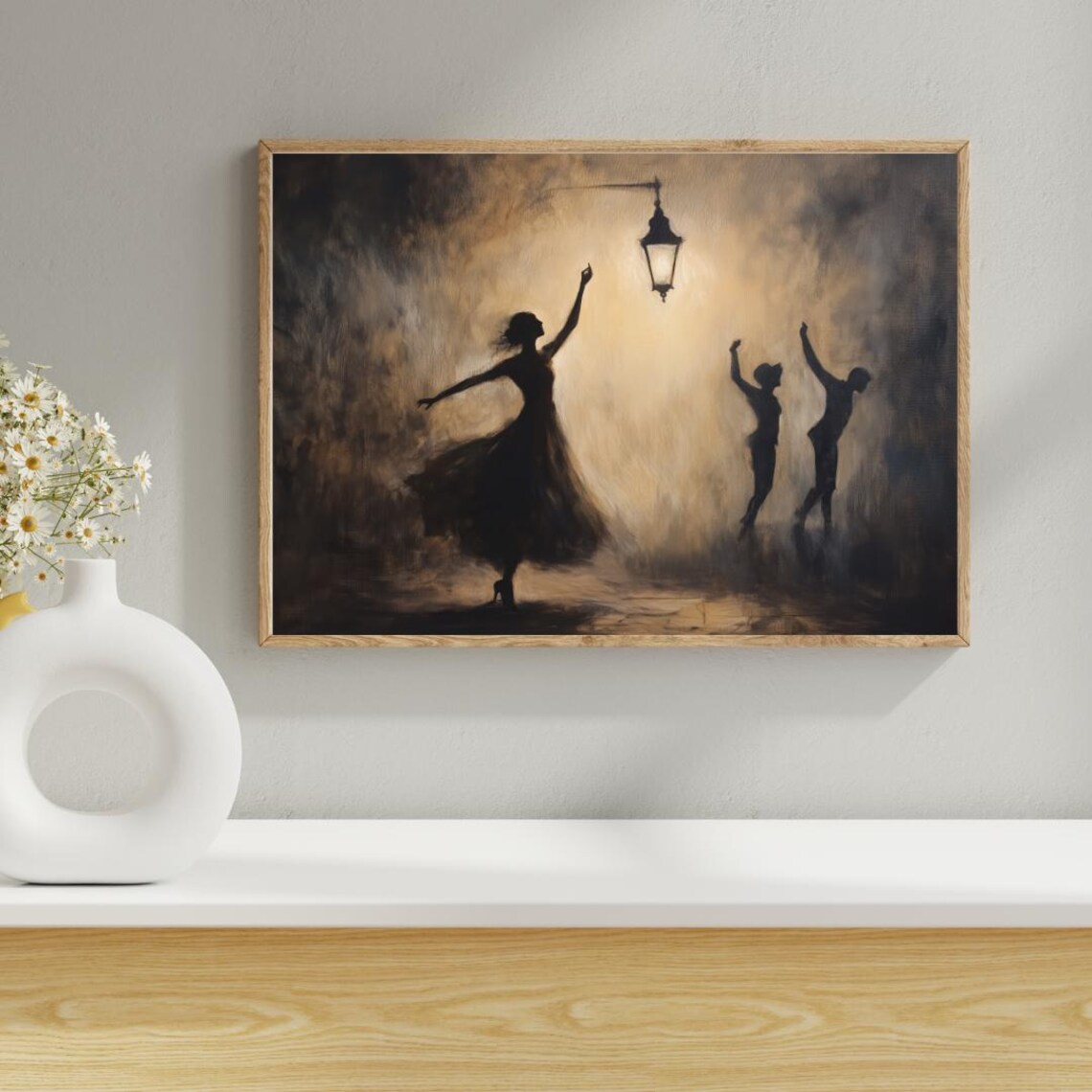 Streetlight Waltz Romantic Silhouette Dance Art Print - Image 5