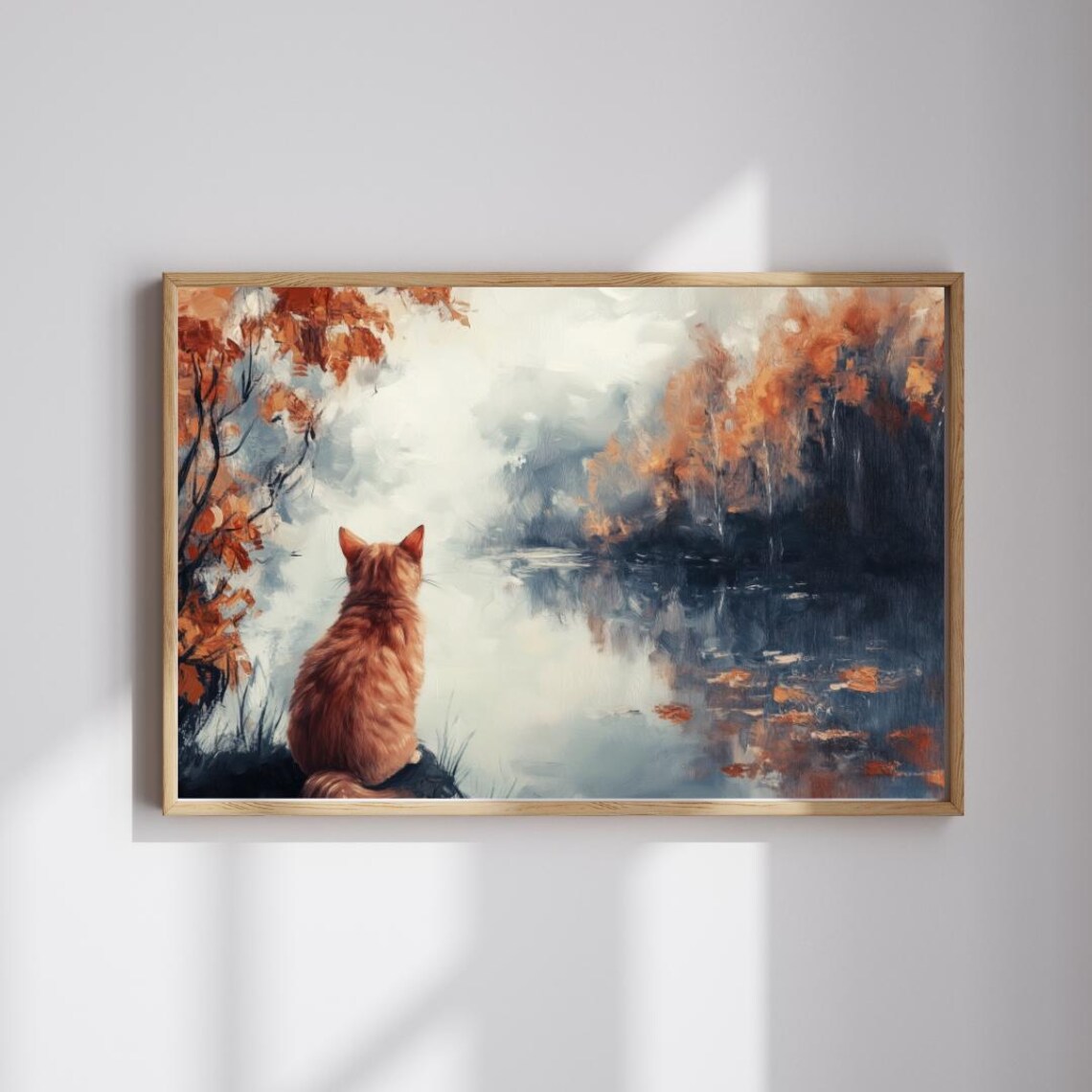 Autumn Whiskers Cozy Cat Serene Fall Landscape