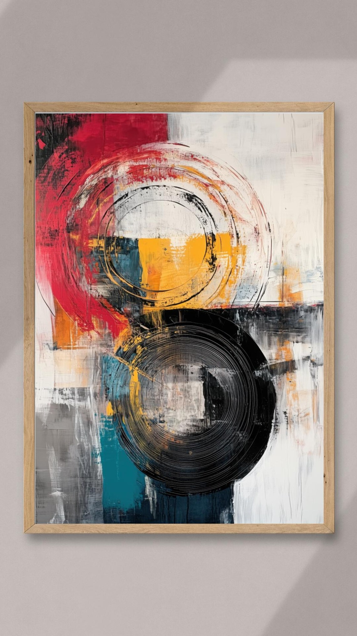 Geometric Abstract Circle Art Print, Modern Decor - Image 4