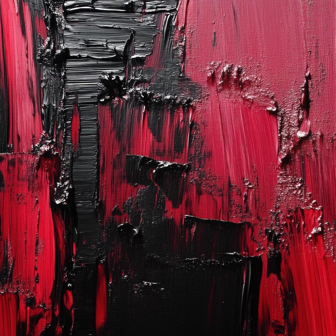 Abstract Modern Texture Painting, Moody Wall Decor - Image 3