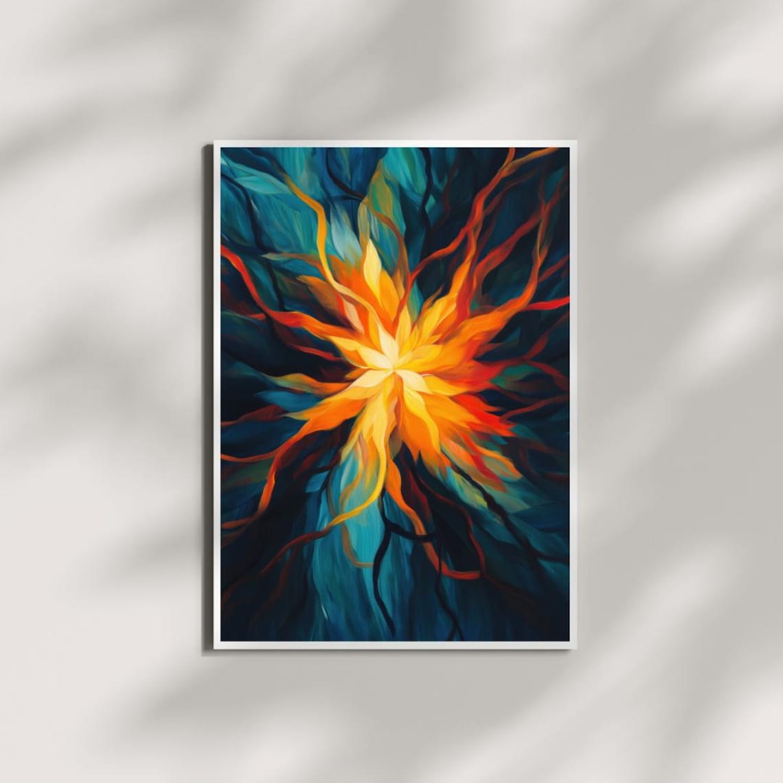Fiery Bloom Abstract Flower Explosion Art Print - Image 4