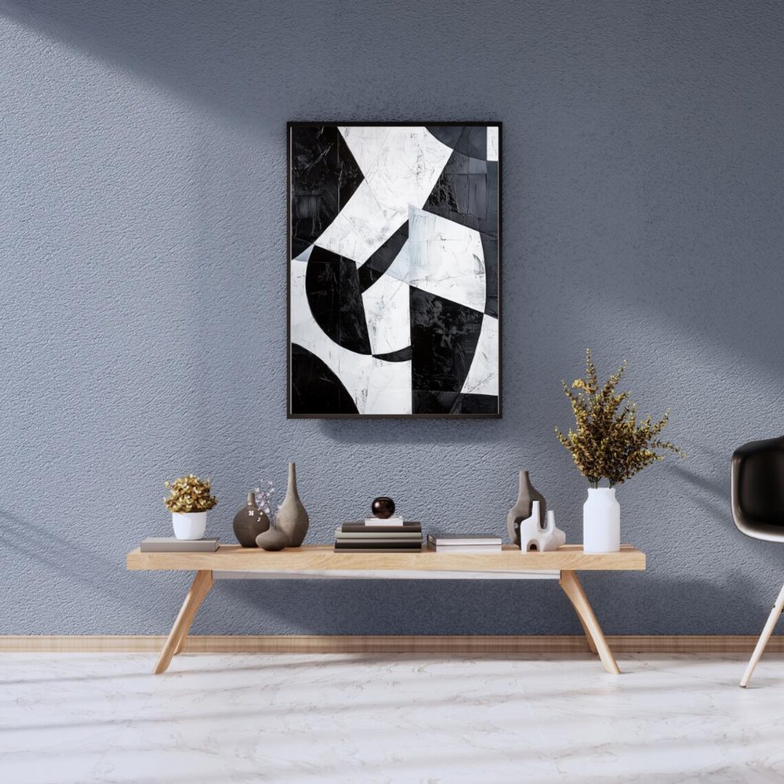 Monochrome Motion, Black And White Abstract Art Print - Image 3