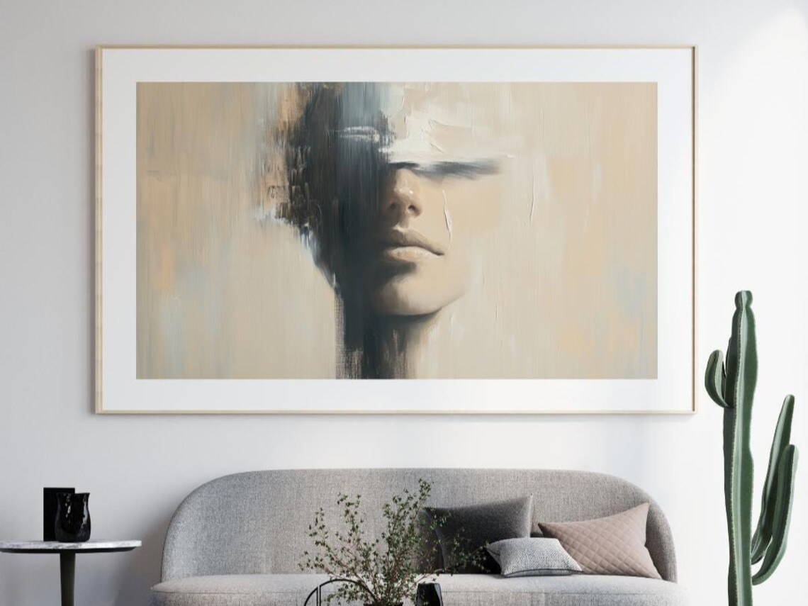 Veiled Silence Minimalist Abstract Portrait Print - Image 2