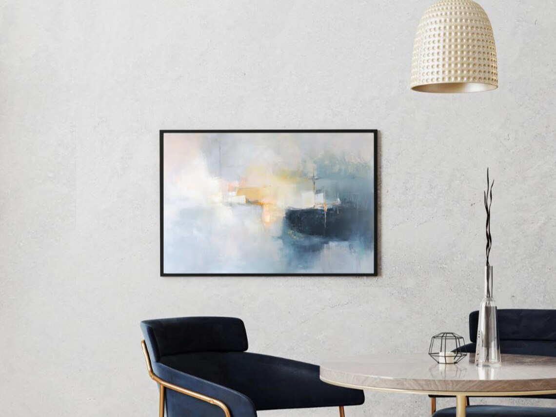 Soft Pastel Abstract Minimalist Modern Art Print - Image 2