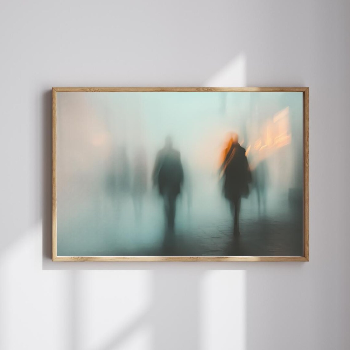 Blurry Crowd In Fog, Minimalist Urban Scene - Image 2