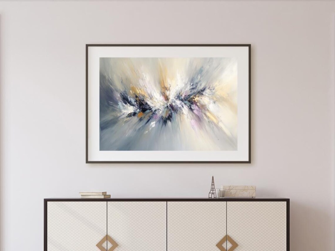 Whispers Of Light Neutral Abstract Floral Art Print - Image 2