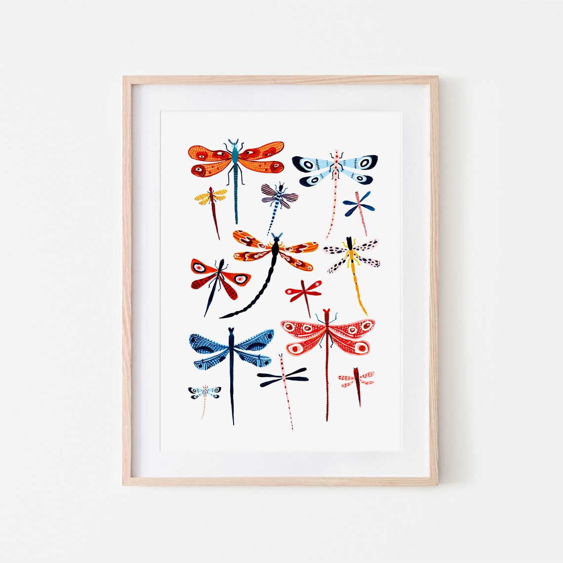 Dragonfly Wall Art, Nursery Bugs Art Print
