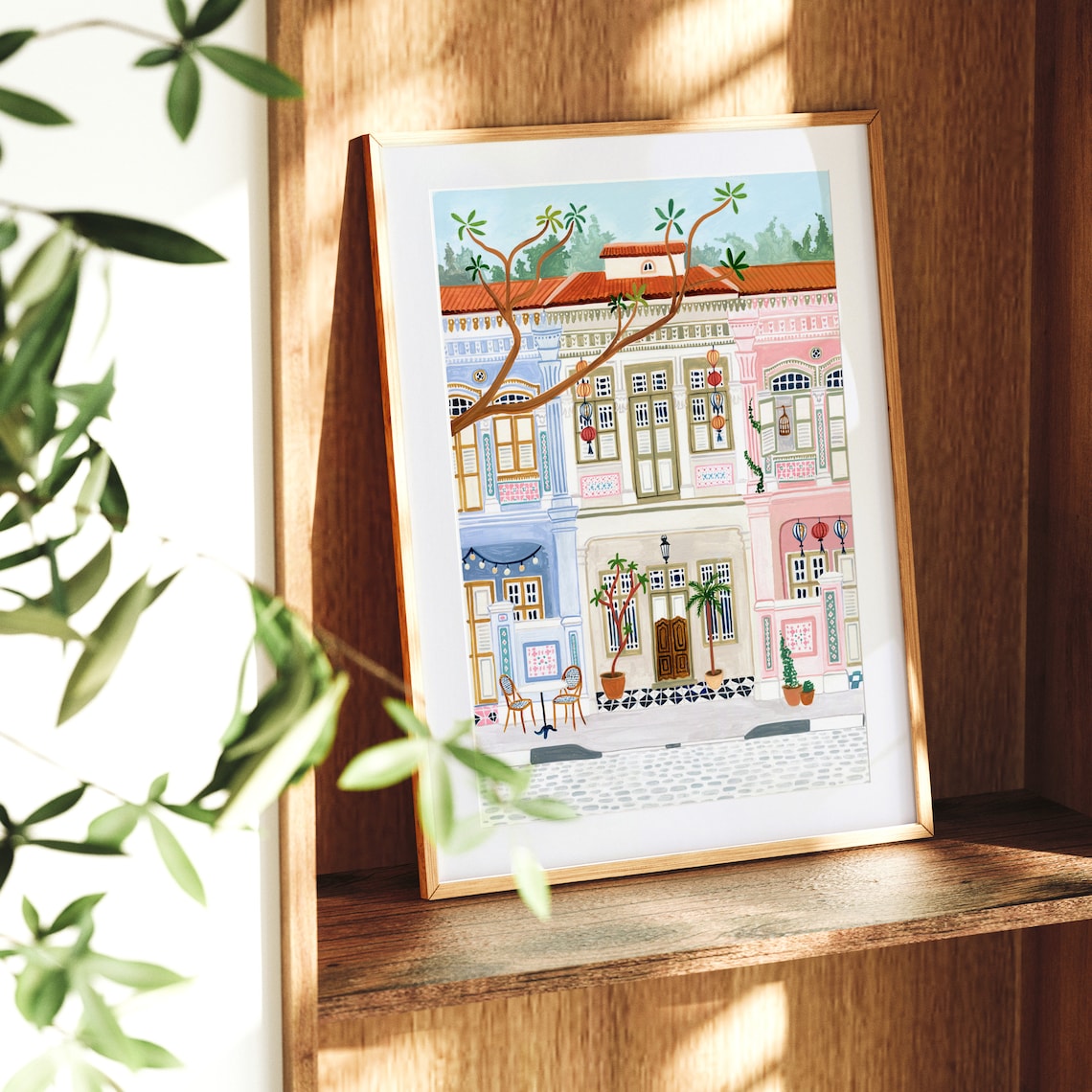 Singapore Peranakan Houses Travel Poster, Southeast Asia - Image 3
