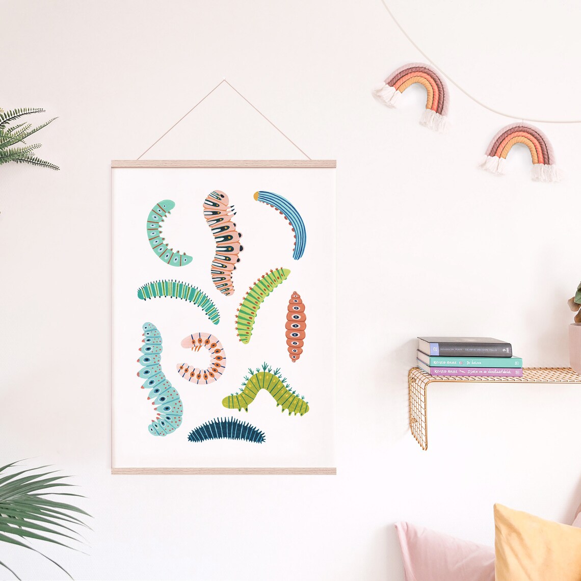 Caterpillar Nursery Bug Art Print, Woodland Decor - Image 5